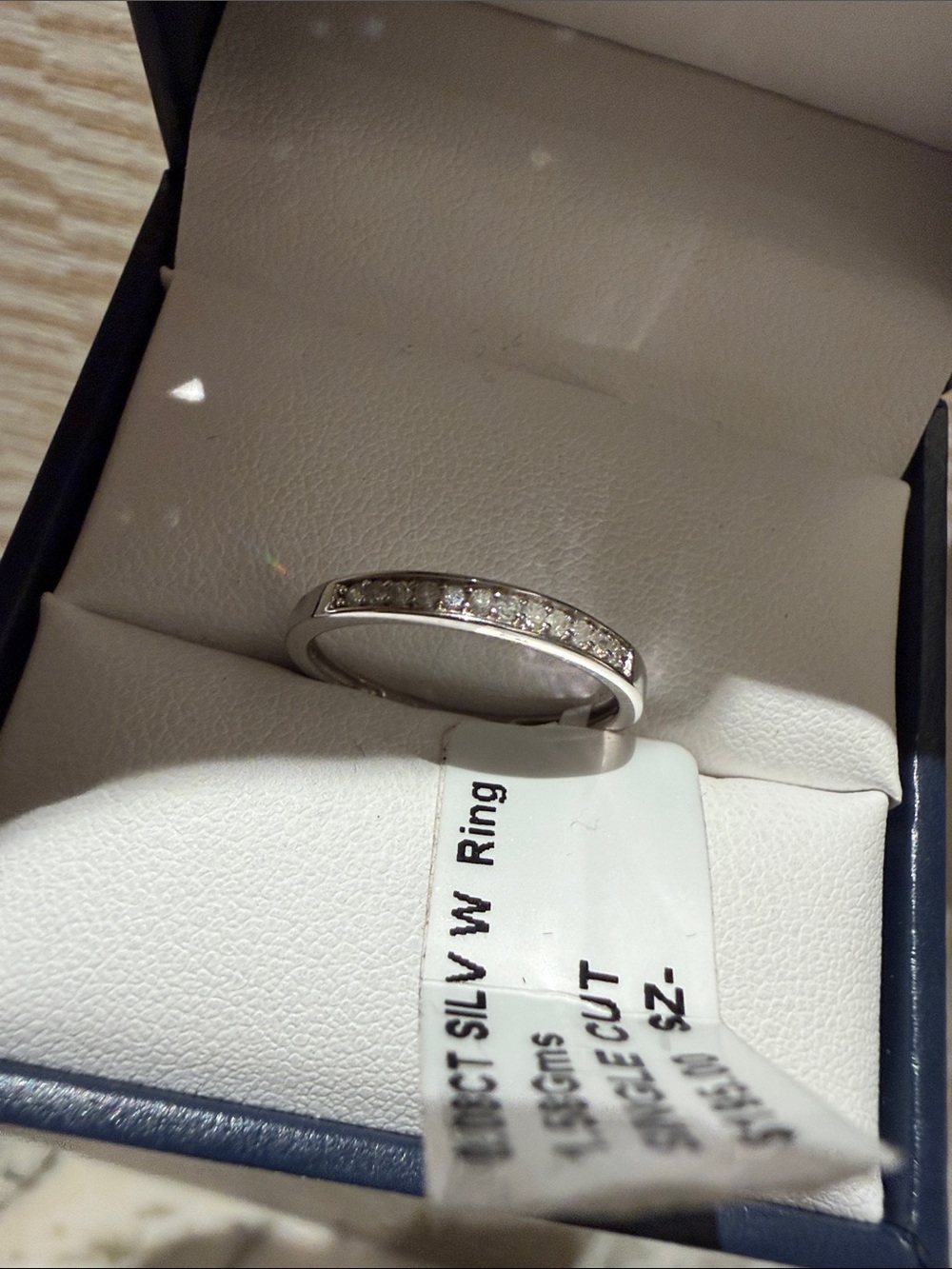 Source Unknown Silver Tone CZ Half-Eternity Ring